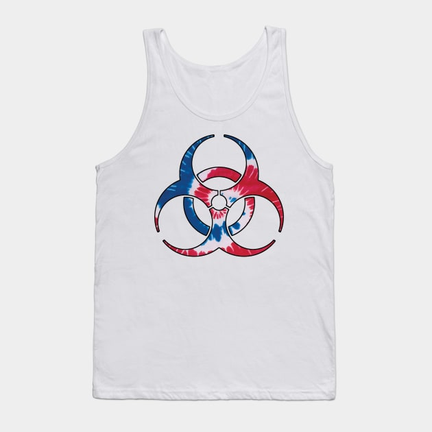 Red, White & Blue Biohazard Tank Top by ARTWORKandBEYOND